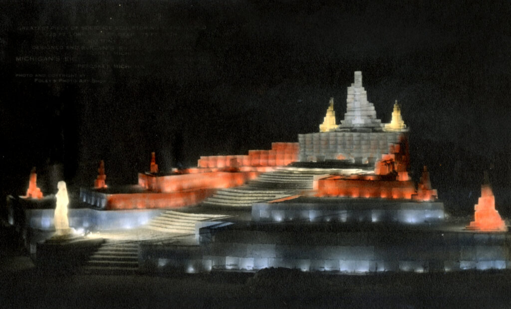 kellogg 1935 ice throne at night without text